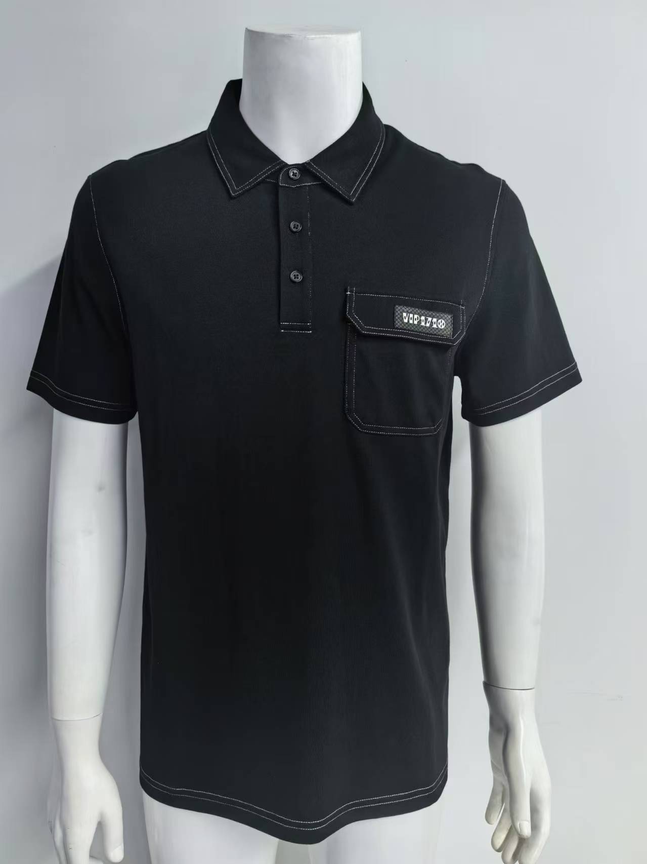 Knitted t-shirt with a polo co