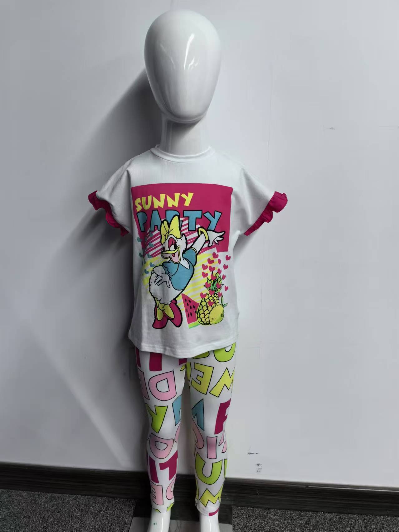 Knitted set for girls t-shirt,