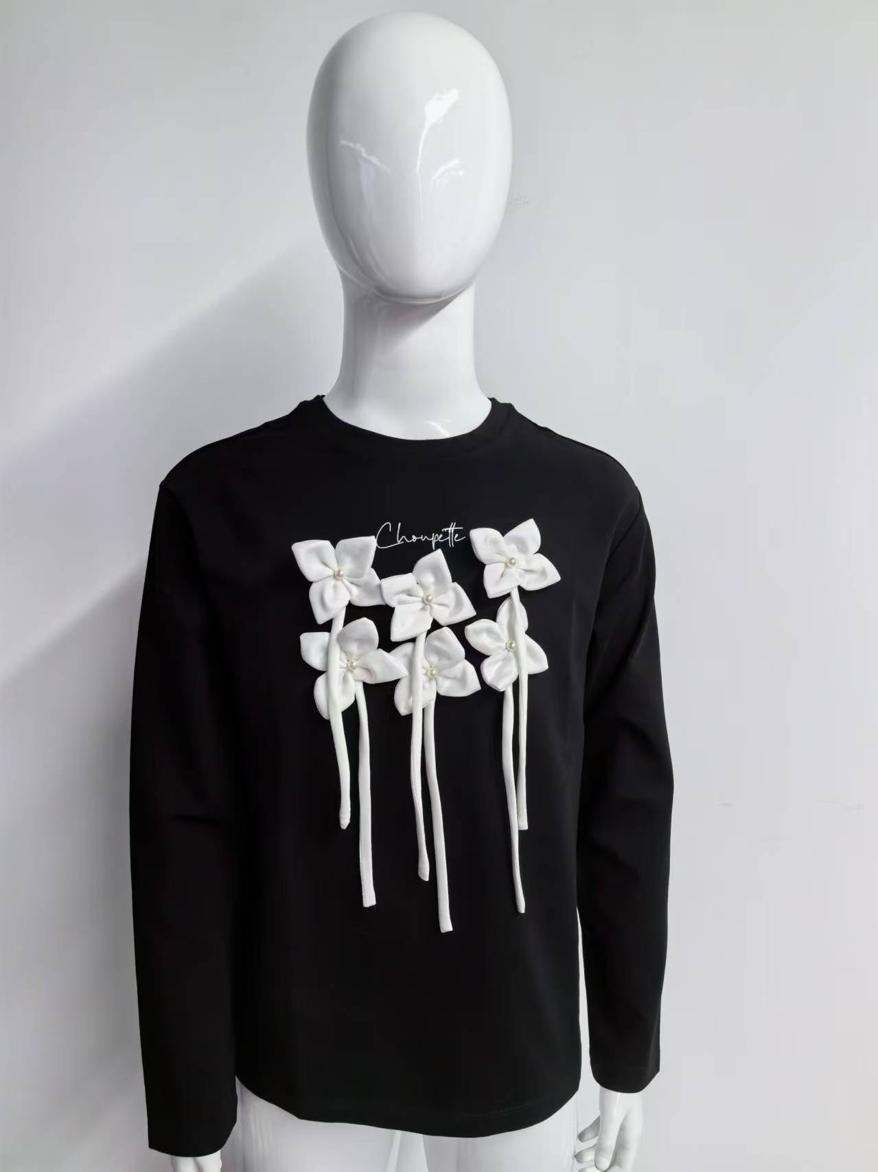 Knitted long leeves t-shirt wi